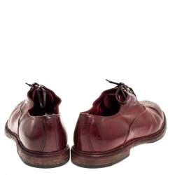 Dolce & Gabbana Burgundy Brogue Leather Oxfords Size 45