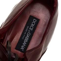 Dolce & Gabbana Burgundy Brogue Leather Oxfords Size 45