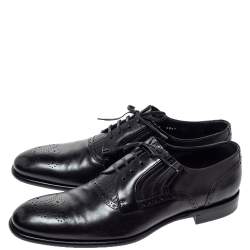 مملوكة مسبقًا حذاء ديربي دولتشي أند غابانا بروغي جلد أسود مقاس 45