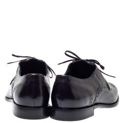 مملوكة مسبقًا حذاء ديربي دولتشي أند غابانا بروغي جلد أسود مقاس 45