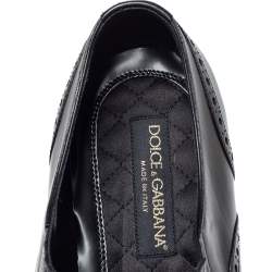 مملوكة مسبقًا حذاء ديربي دولتشي أند غابانا بروغي جلد أسود مقاس 45