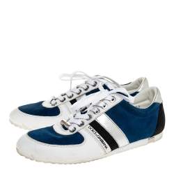 Pre Owned Dolce & Gabbana Multicolor Leather and Suede Low Top Sneakers Size 41.5