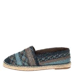 Pre Owned Dolce & Gabbana Multicolor Woven Leather Espadrilles Size 43