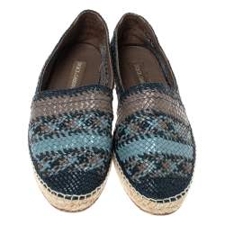 Pre Owned Dolce & Gabbana Multicolor Woven Leather Espadrilles Size 43