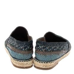 Pre Owned Dolce & Gabbana Multicolor Woven Leather Espadrilles Size 43