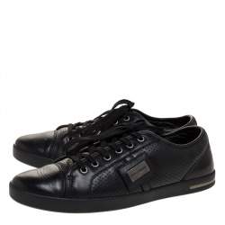 Pre Owned Dolce & Gabbana Black Leather Low Top Sneakers Size 41