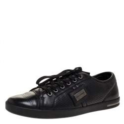 Pre Owned Dolce & Gabbana Black Leather Low Top Sneakers Size 41