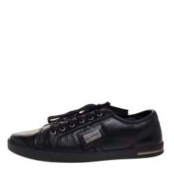 Pre Owned Dolce & Gabbana Black Leather Low Top Sneakers Size 41