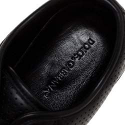 Pre Owned Dolce & Gabbana Black Leather Low Top Sneakers Size 41