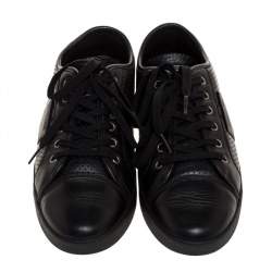 Pre Owned Dolce & Gabbana Black Leather Low Top Sneakers Size 41