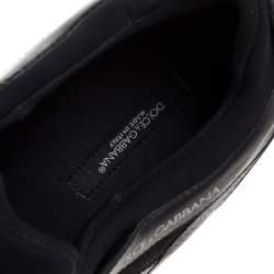 Pre Owned Dolce & Gabbana Black Leather, Fabric And Suede Low Top Sneakers Size 44