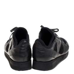 Pre Owned Dolce & Gabbana Black Leather, Fabric And Suede Low Top Sneakers Size 44