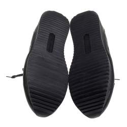 Pre Owned Dolce & Gabbana Black Leather, Fabric And Suede Low Top Sneakers Size 44