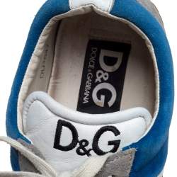 Dolce & Gabbana Blue/Grey Suede "Butterfly" Low Top Sneakers Size 45