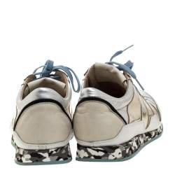 Pre Owned Dolce & Gabbana Metallic Multicolor Leather Low Top Sneakers Size 43.5