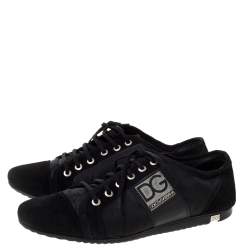 Pre Owned حذاء رياضي دولتشي أند غابانا منخفض من أعلى أربطة سويدي ونايلون أسود مقاس 42