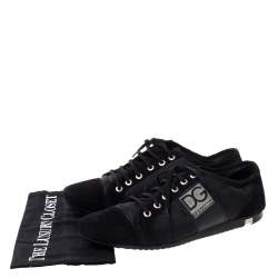 Pre Owned حذاء رياضي دولتشي أند غابانا منخفض من أعلى أربطة سويدي ونايلون أسود مقاس 42