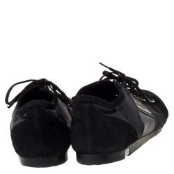 Pre Owned حذاء رياضي دولتشي أند غابانا منخفض من أعلى أربطة سويدي ونايلون أسود مقاس 42