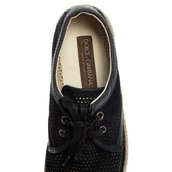 Pre Owned Dolce & Gabbana Blue Suede Leather Espadrille Sneakers Size 41