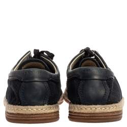 Pre Owned Dolce & Gabbana Blue Suede Leather Espadrille Sneakers Size 41
