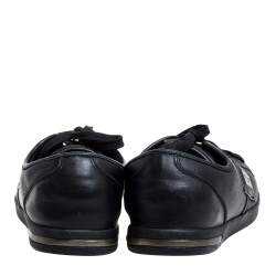 Dolce & Gabbana Black Leather Lace Low Top Sneakers Size 44.5