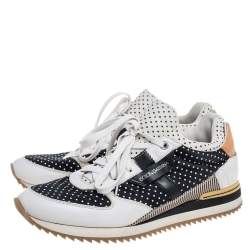 Pre Owned حذاء رياضي خفيف دولتشي أند غابانا منقط أسود/أبيض مقاس 45