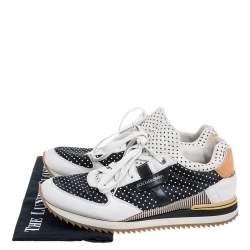 Pre Owned حذاء رياضي خفيف دولتشي أند غابانا منقط أسود/أبيض مقاس 45