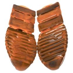 Pre Owned حذاء رياضي دولتشي أند غابانا بطراز سليب أون و مزين بشعار الماركة جيرسيه مرن أسود و برتقالي مقاس 40