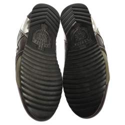 Pre Owned حذاء رياضى دولتشى أند غابانا منخفض من أعلى جلد فضى /بنى مقاس 42