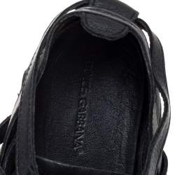 مملوكة مسبقًا حذاء رياضي دولتسي ند غابانا تفريغات جلد أسود مقاس 43