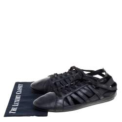 مملوكة مسبقًا حذاء رياضي دولتسي ند غابانا تفريغات جلد أسود مقاس 43