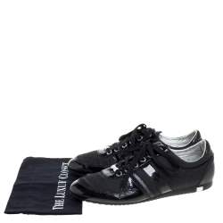 مملوكة مسبقًا Dolce & Gabbana Black Leather and Fabric Low Top Sneakers Size 43