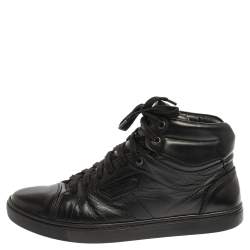 مملوكة مسبقًا Dolce & Gabbana Black Leather High Top Sneakers Size 41