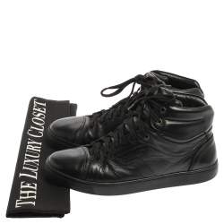 مملوكة مسبقًا Dolce & Gabbana Black Leather High Top Sneakers Size 41