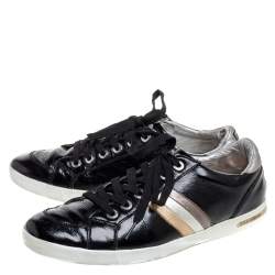 Dolce & Gabbana Black Patent Leather Low Top Sneakers Size 41