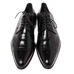 Pre Owned Dolce & Gabbana Black Leather Brogue Derby Size 42