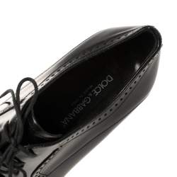 Pre Owned Dolce & Gabbana Black Leather Brogue Derby Size 42
