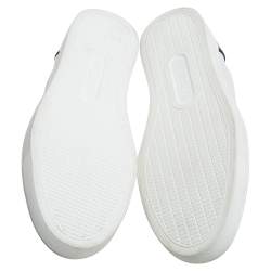 Pre Owned Dolce & Gabbana White/Blue Leather Low Top Sneakers Size 43.5