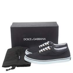 Pre Owned Dolce & Gabbana Black Canvas Low Top Sneakers Size 44
