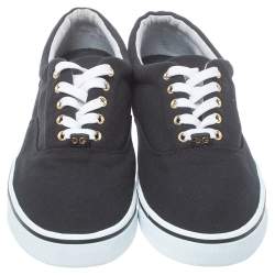 Pre Owned Dolce & Gabbana Black Canvas Low Top Sneakers Size 44