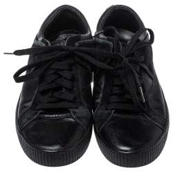 Dolce & Gabbana Black Leather Low Top Sneakers Size 39