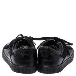 Dolce & Gabbana Black Leather Low Top Sneakers Size 39