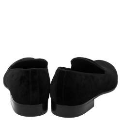 Pre Owned حذاء سليبرز دولتشي أند غابانا قطيفة أسود دي جي سموكينغ مقاس 45