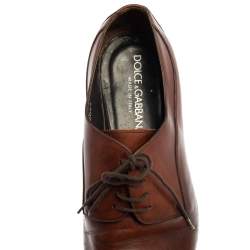 Dolce & Gabbana Brown Leather Lace Up Derby Size 45
