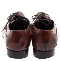 Dolce & Gabbana Brown Leather Lace Up Derby Size 45