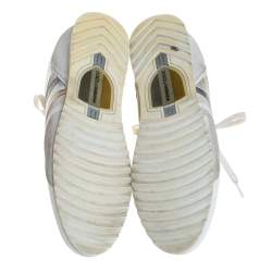 Pre Owned حذاء رياضى دولتشى أند غابانا شعار جلد أبيض مقاس 43.5