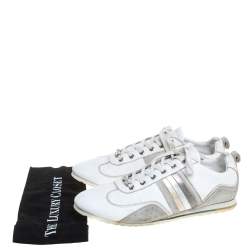 Pre Owned حذاء رياضى دولتشى أند غابانا شعار جلد أبيض مقاس 43.5