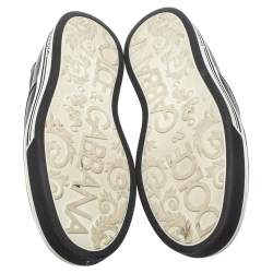 Pre Owned Dolce & Gabbana Black Leather Family Slip On Sneakers Size 42