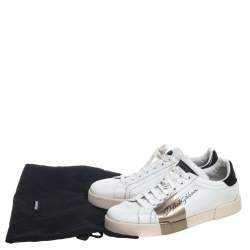 Pre Owned حذاء رياضي دولتشي أند غابانا بورتوفينو جلد أبيض مقاس 43