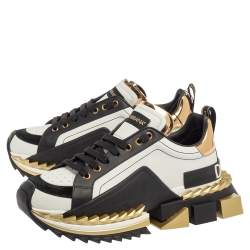 Pre Owned Dolce & Gabbana Multicolor Suede And Leather Super King Low Top Sneakers Size 43